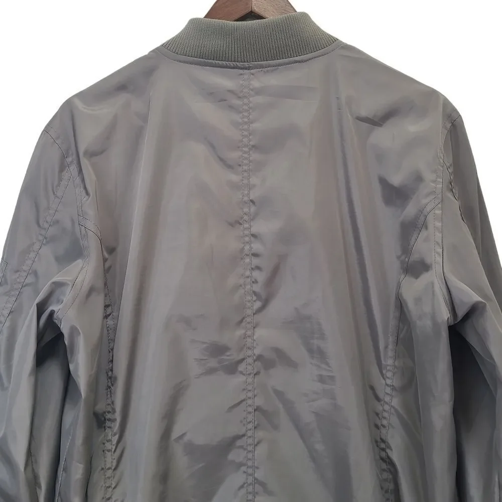 Alexander Julian Mens Size Large Gray Bomber Lightweight Jacket with Pockets